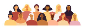 ilustração diversas mulheres com etnias e culturas diferentes