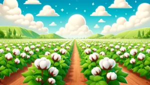Uma plantação de algodão