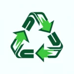 Símbolo da reciclagem em verde